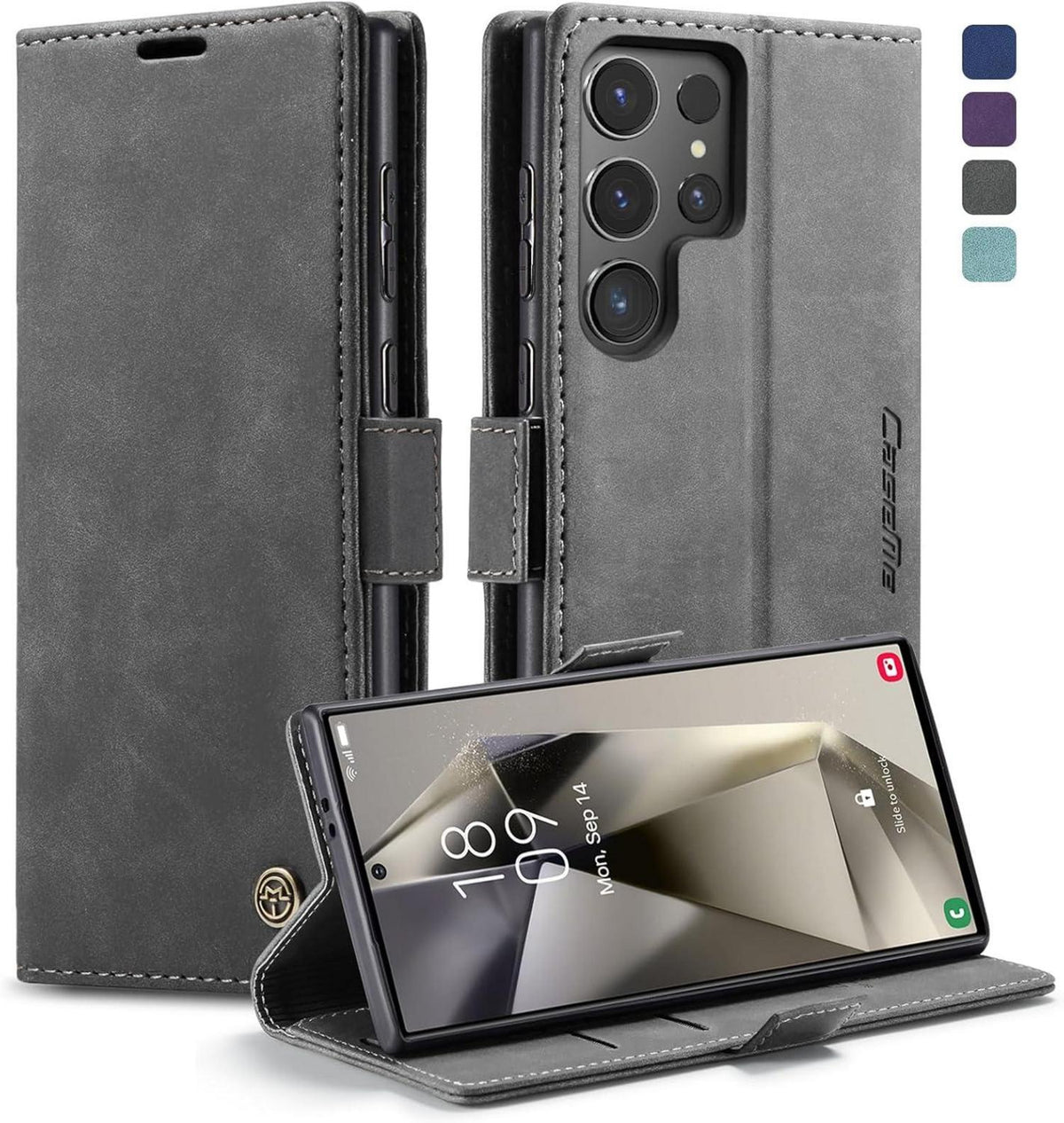 Handyhülle Samsung Galaxy S24 Ultra 5G Leder Klapphülle Magnet