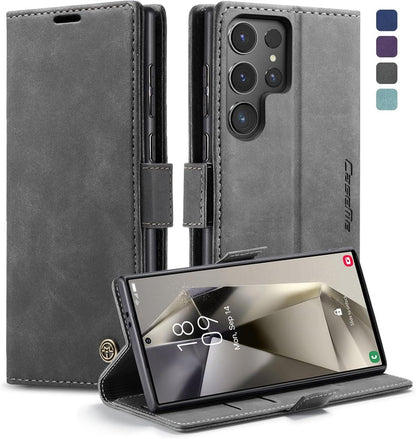 Handyhülle Samsung Galaxy S24 Ultra 5G Leder Klapphülle Magnet