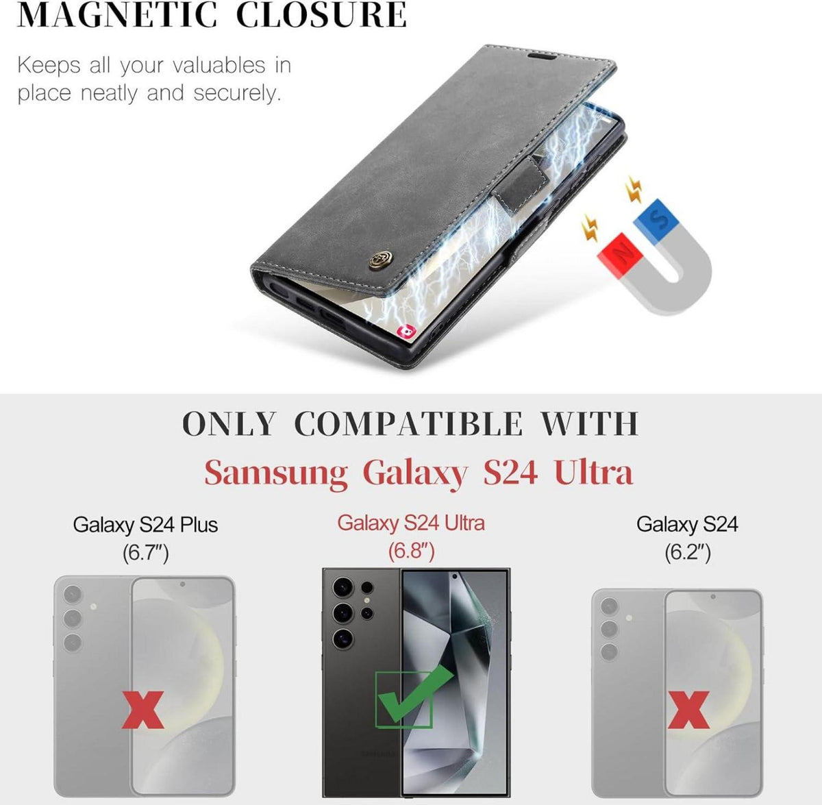 Schutzhülle Samsung Galaxy S24 Ultra 5G Leder Flip Case