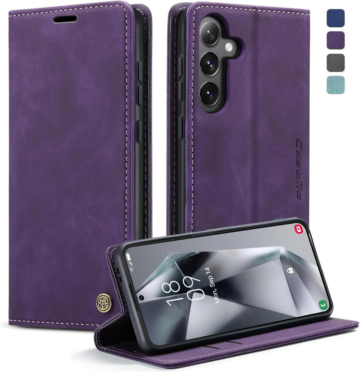 Handyhülle Samsung Galaxy S24 5G Leder Flip Case Magnet Standfunktion