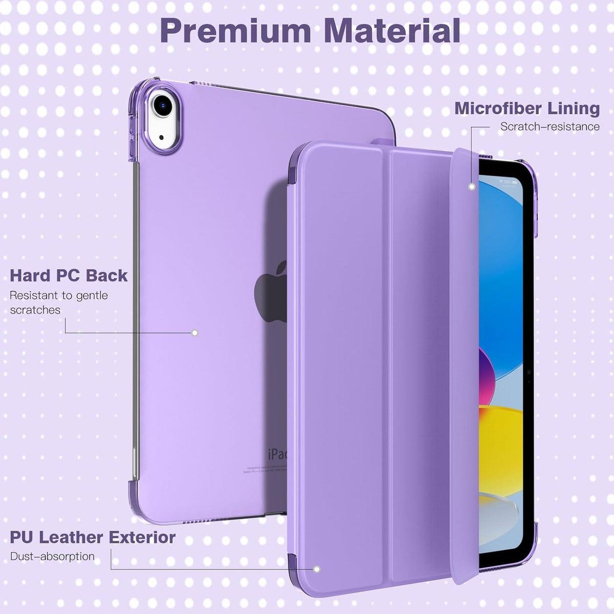 iPad 10.9 Hülle Schlank Smart Case Cover Lila