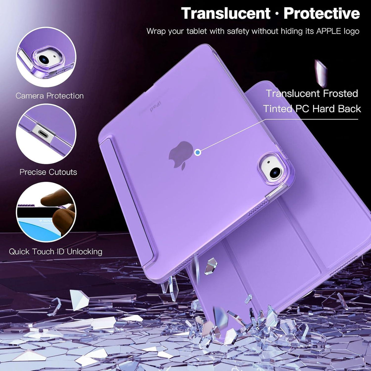 TiMOVO iPad 10. Generation 10,9 Zoll Hülle Lila, Smart Cover mit Standfunktion