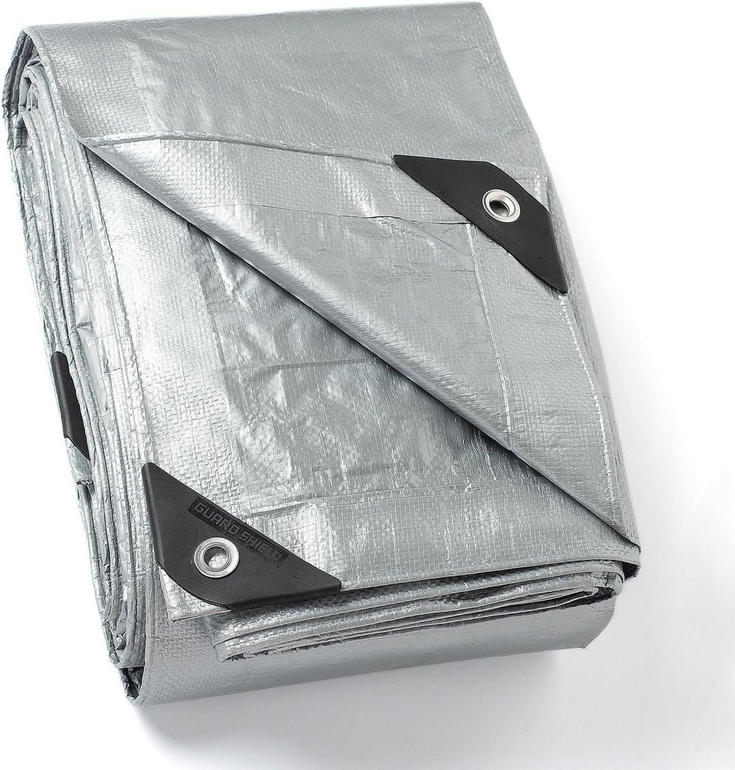 Abdeckplane Wasserdicht Silberfarben 4x5m Polyester