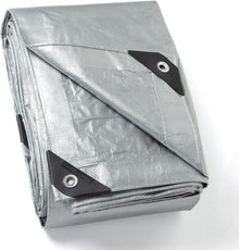 Abdeckplane Wasserdicht Silberfarben 4x5m Polyester