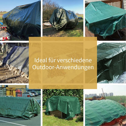 Abdeckplane Wasserdicht 3x6m Grün Polyester-Plane 120g UV-beständig