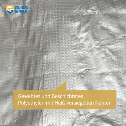 Abdeckplane 3x6m Wasserdicht Grau Silber Multifunktionale Polyester-Plane