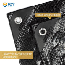 GUARD SHIELD Abdeckplane 3m x 3m Wasserdicht Schwarz