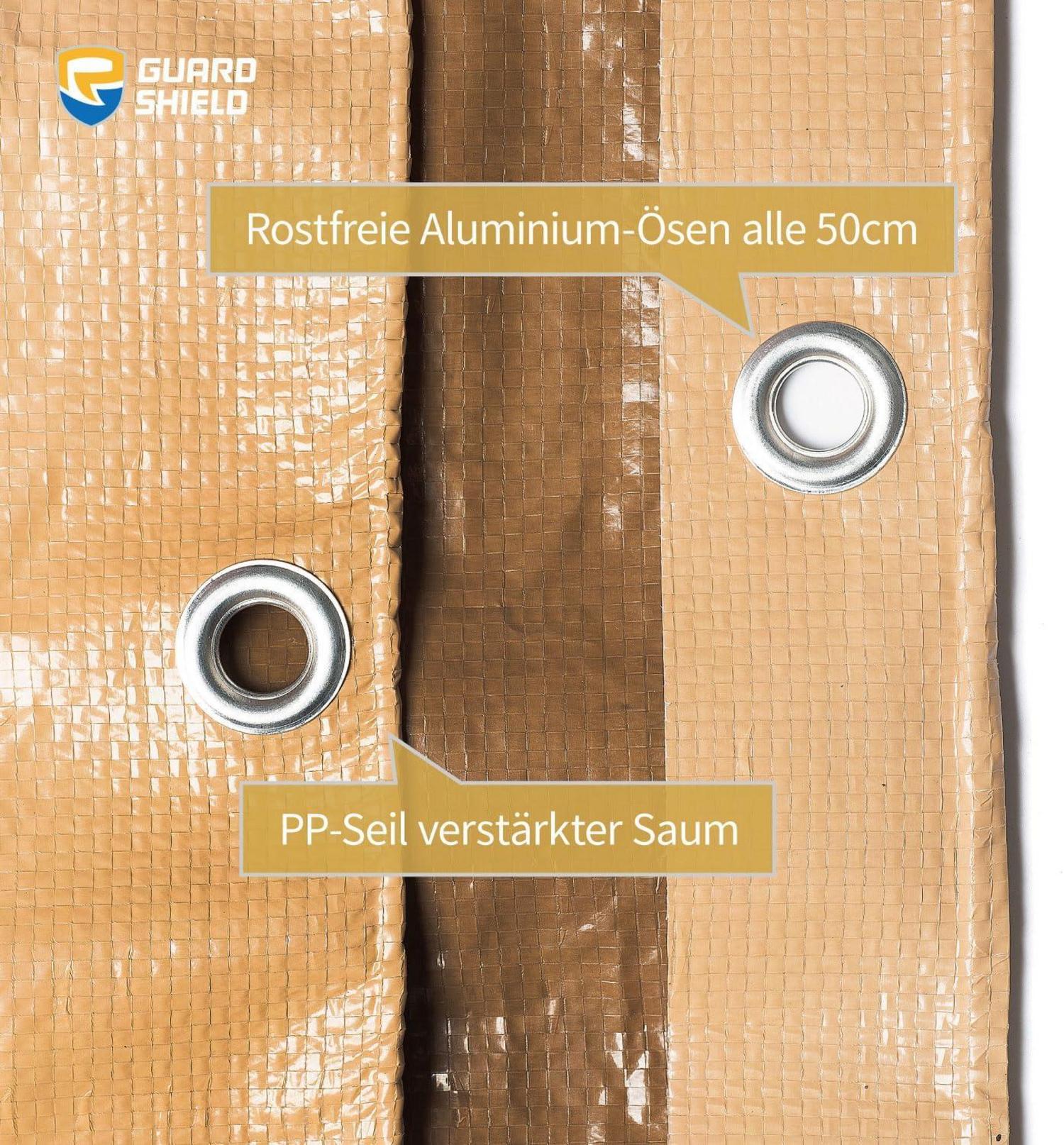 GUARD SHIELD Abdeckplane Wasserdicht 2m x 3m Beige/Khaki