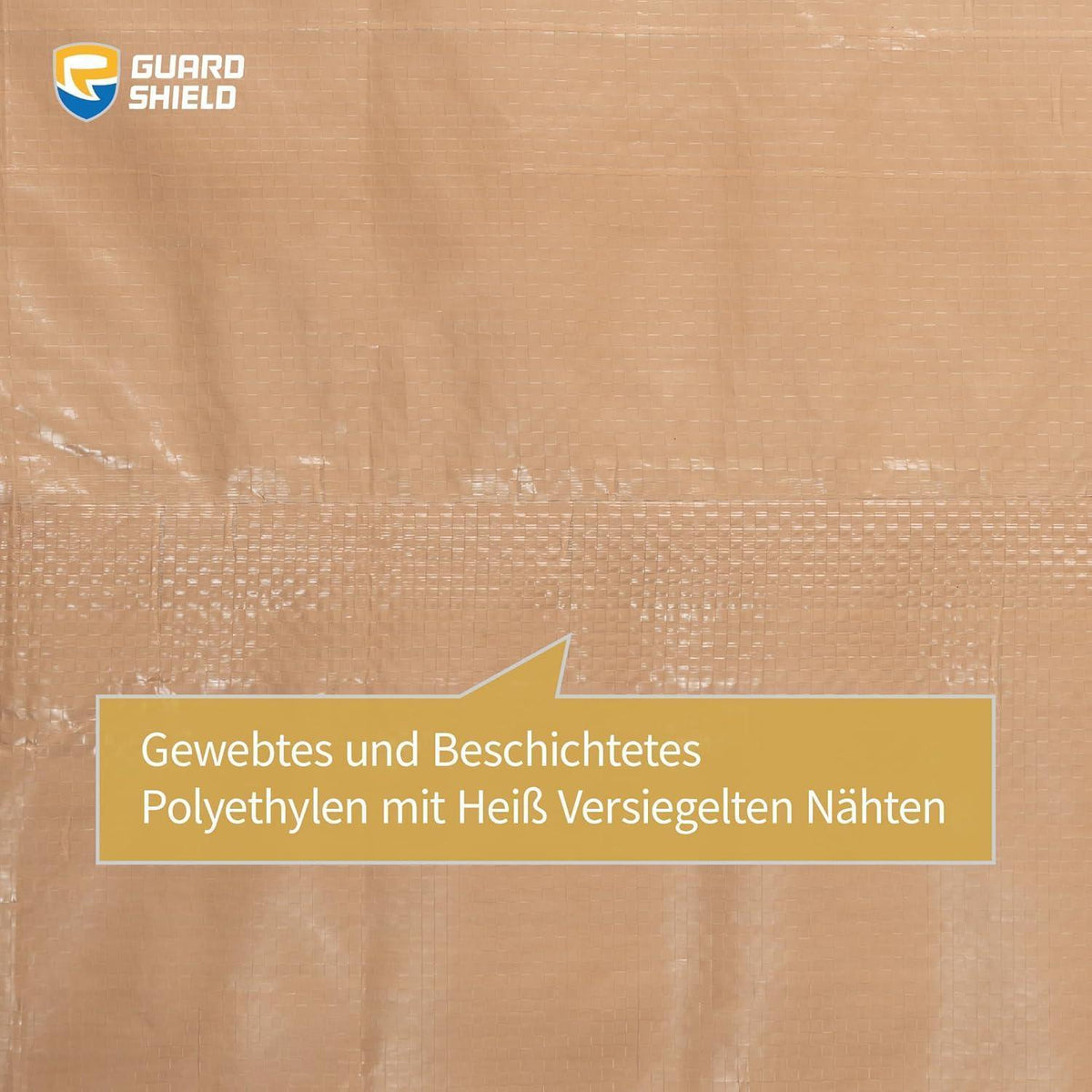 Wasserdichte Abdeckplane 6x10m Beige/Khaki mit Ösen