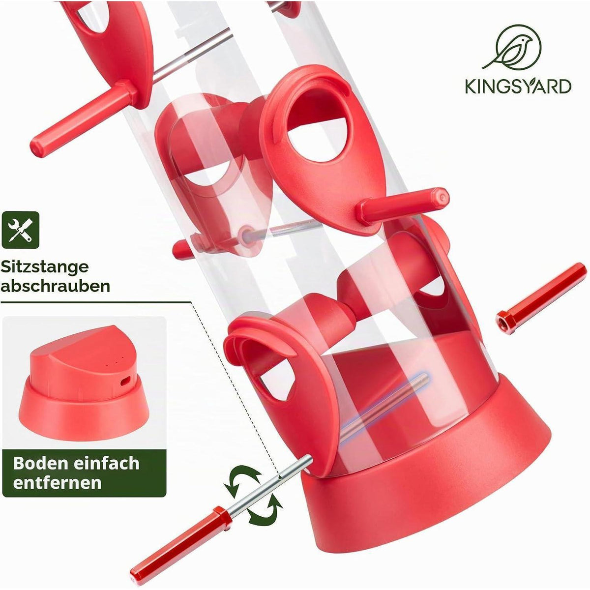 Vogelfutterstation mit 6 Stangen – Futterhaus für Wildvögel