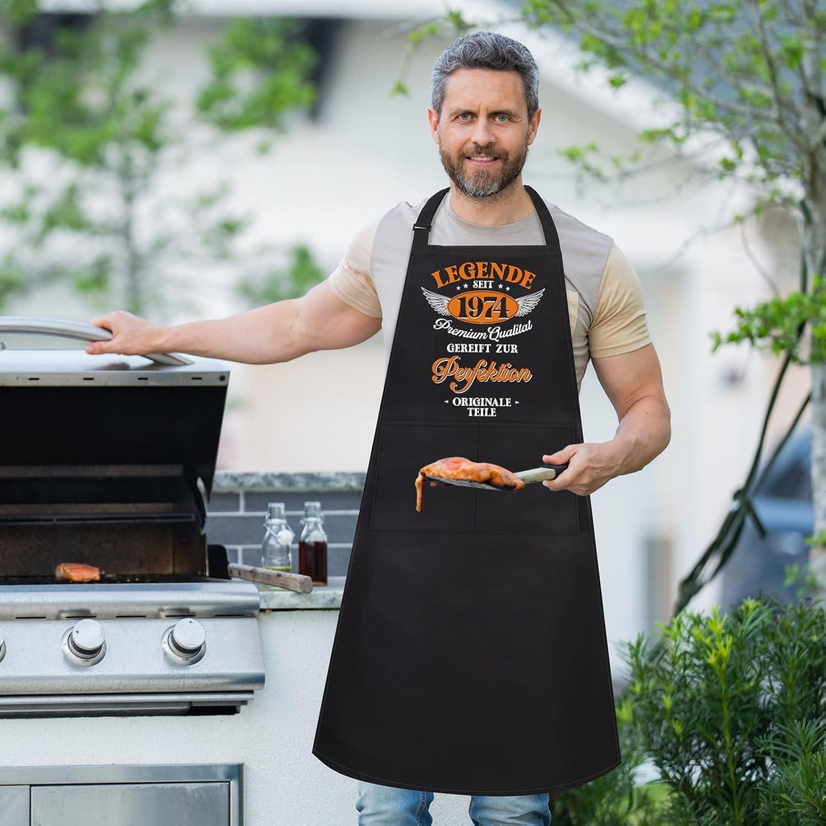 Grillschürze für Männer zum 50. Geburtstag - Lustige Kochschürze für