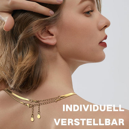 Vergoldete Schlangen Kette Damen 14K Edelstahl Doppel- oder Einzelkette