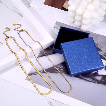Vergoldete Schlangen Kette Damen 14K Edelstahl Doppel- oder Einzelkette