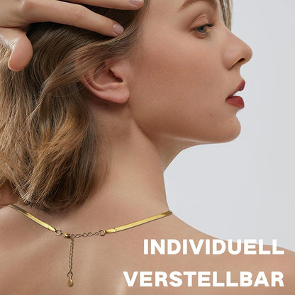 Vergoldete Schlangen Kette Damen 14K Edelstahl 3mm 15 Zoll