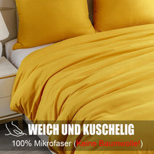 Soifox Bettwäsche 220x240 Gelb Mikrofaser bügelfrei