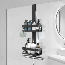 Duschablage Hängend Edelstahl SUS304 Schwarz ohne Bohren für Glastür