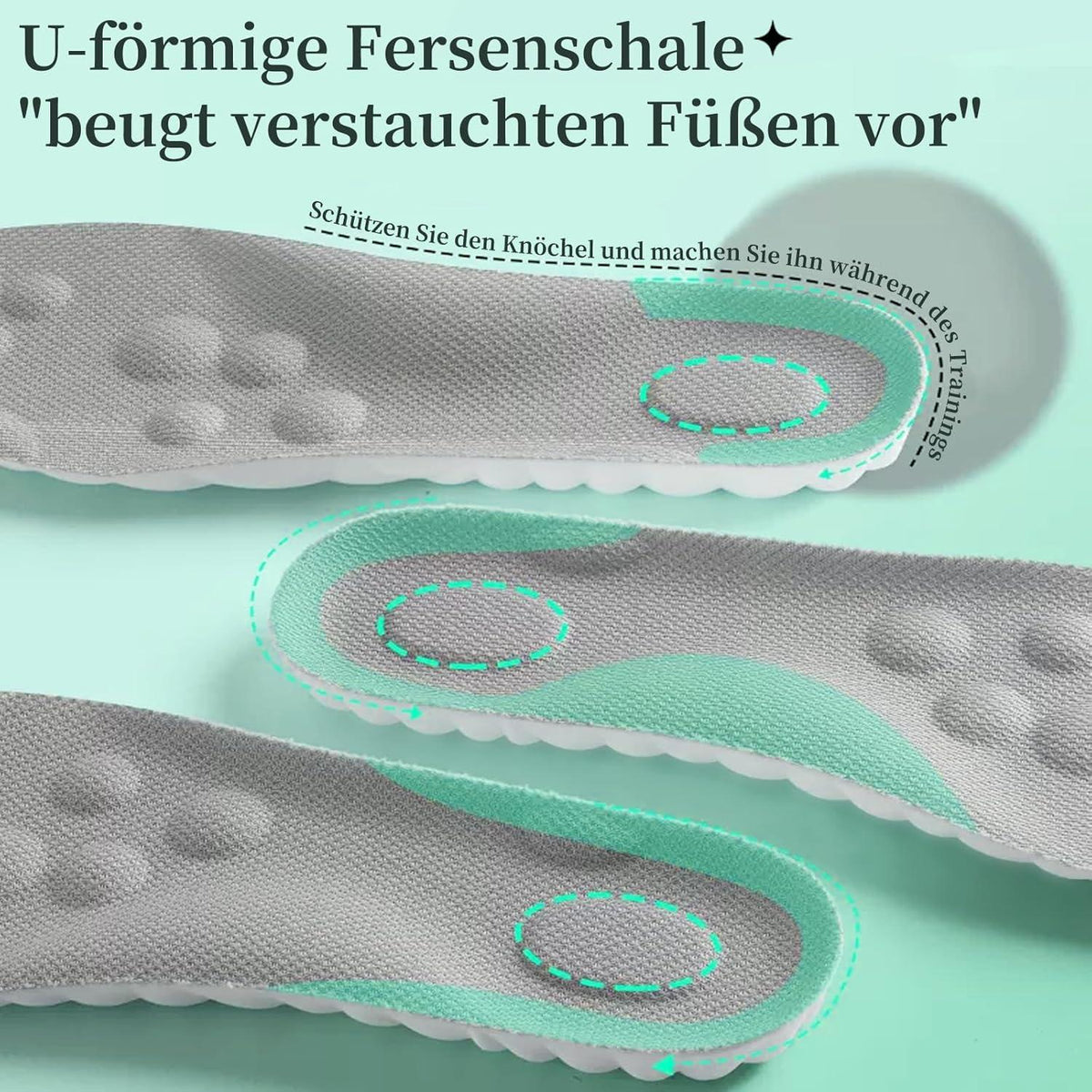 Orthopädische Einlegesohlen für Herren & Damen, Gr. 37-38, Atmungsaktiv & Stoßdämpfend