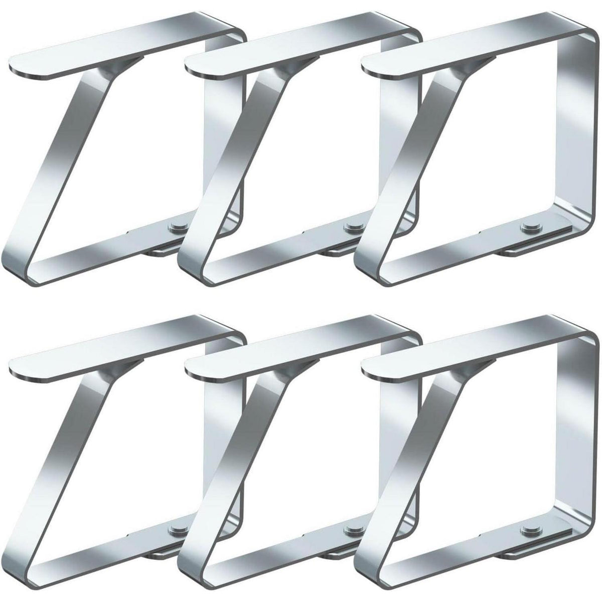 6er Set Tischtuchklammern Edelstahl für 2,5-4cm Tischplatten