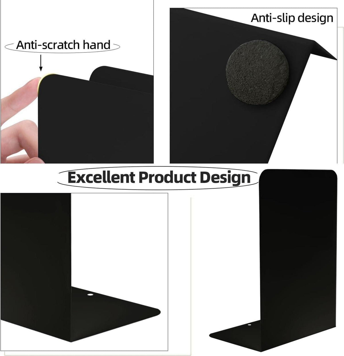 Buchstützen Metall Vintage Schwarz 1 Paar Bücherhalter Regal Bookends