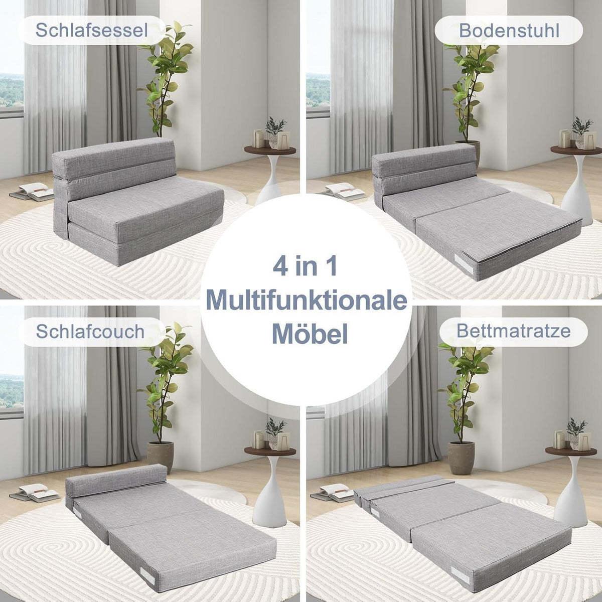 Schlafsessel mit Memory Schaum & Kissen – Gästesofa 100x190cm