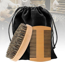 Bartkamm Set Wildschweinborsten Holz Bartbürste Beard Comb