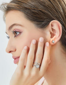 MomentWish Moissanit-Verlobungsring Damen Silber 1 Karat 925