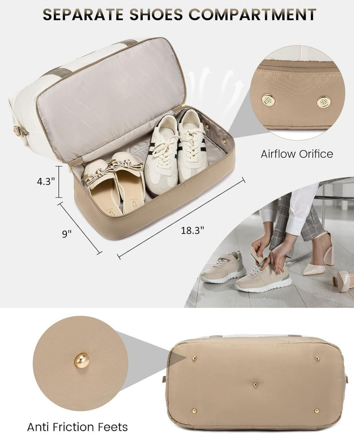 Große Damen Reisetasche Sporttasche Weekender mit Schuhfach