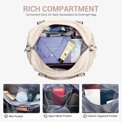 Damen Reisetasche Weekender Wasserdicht 30L Handgepäck
