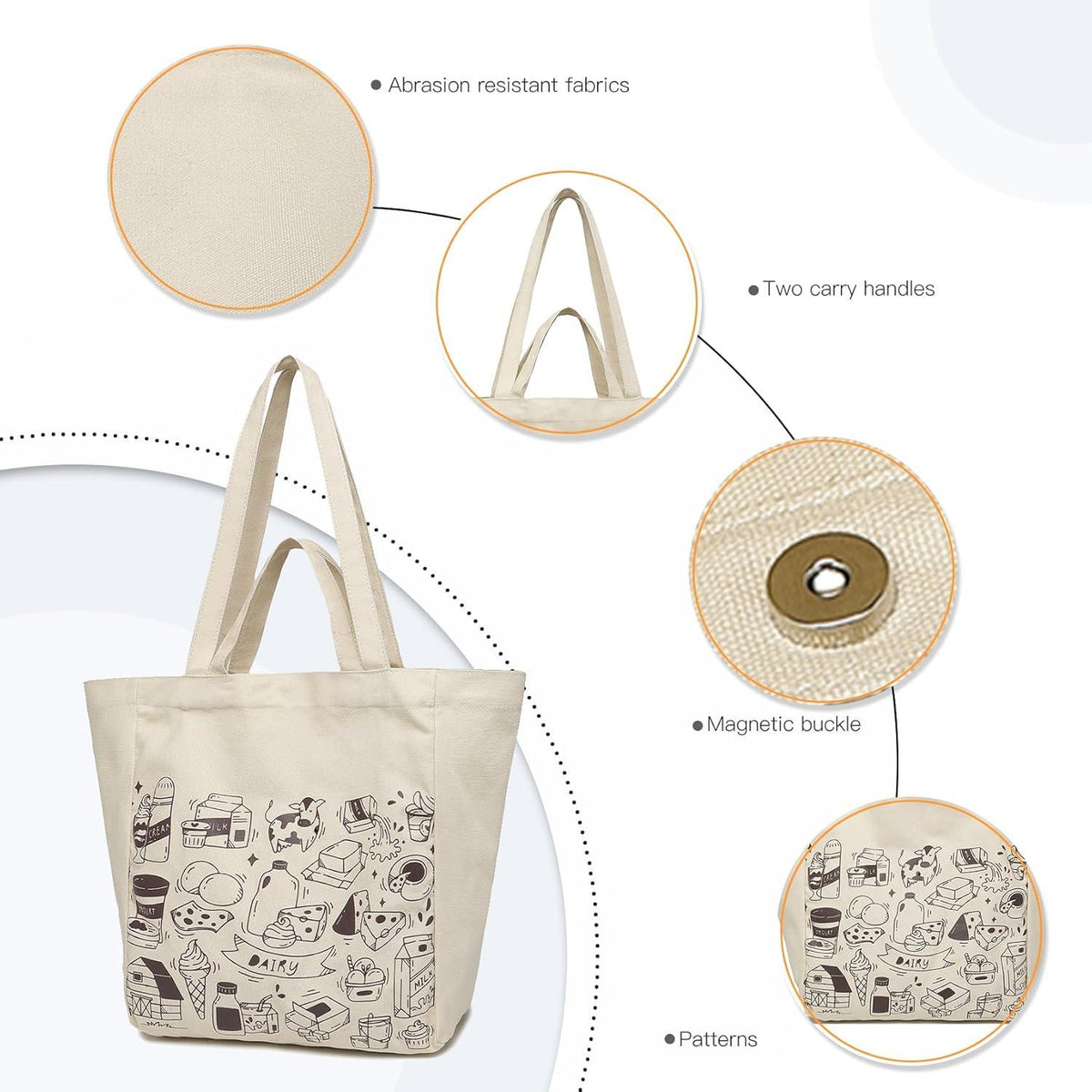 Miss Lulu Damen Handtasche Set Mittelgroß Beige Shopper PU-Leder