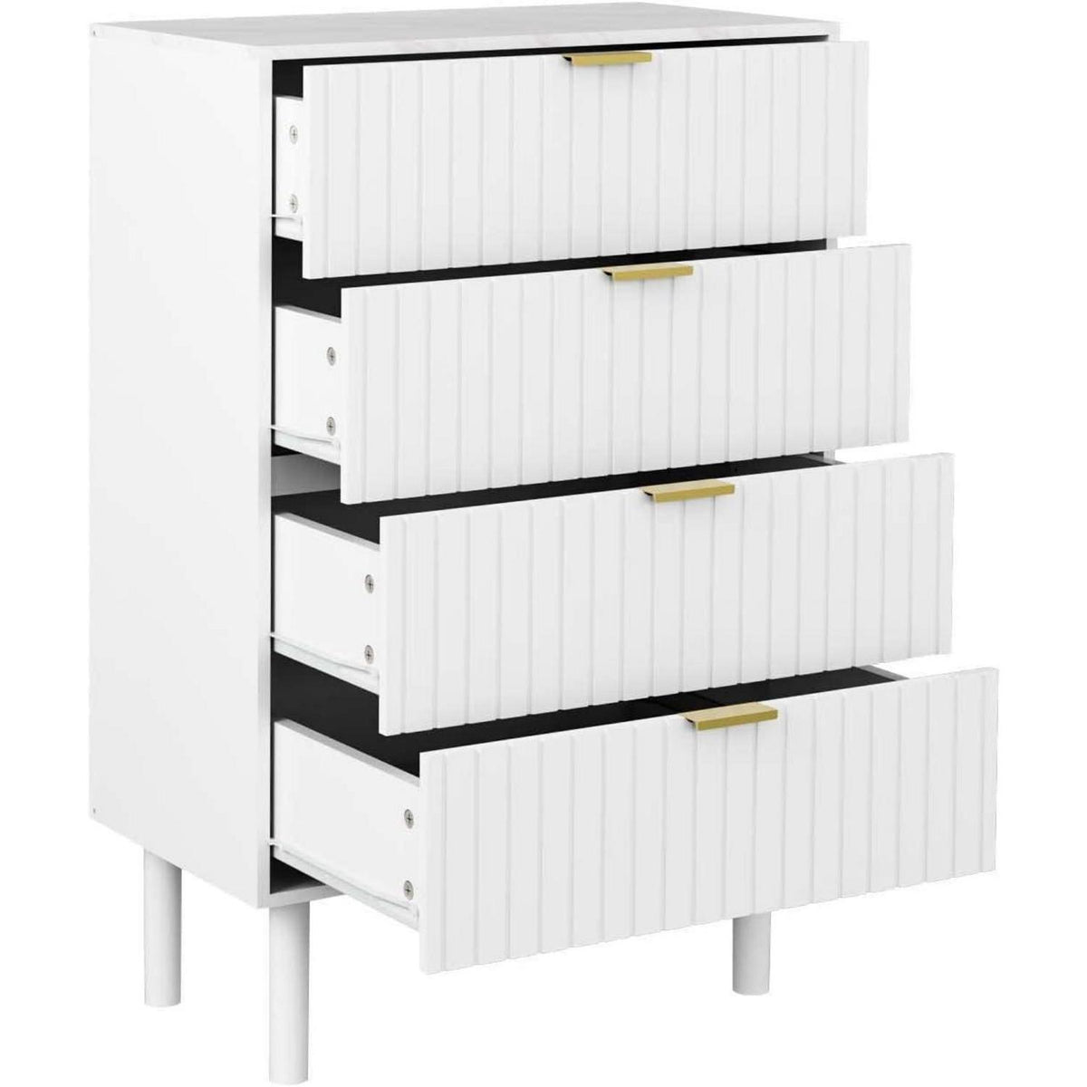 Moderne Kommode mit 8 Schubladen, Weiß – 120x34x94 cm