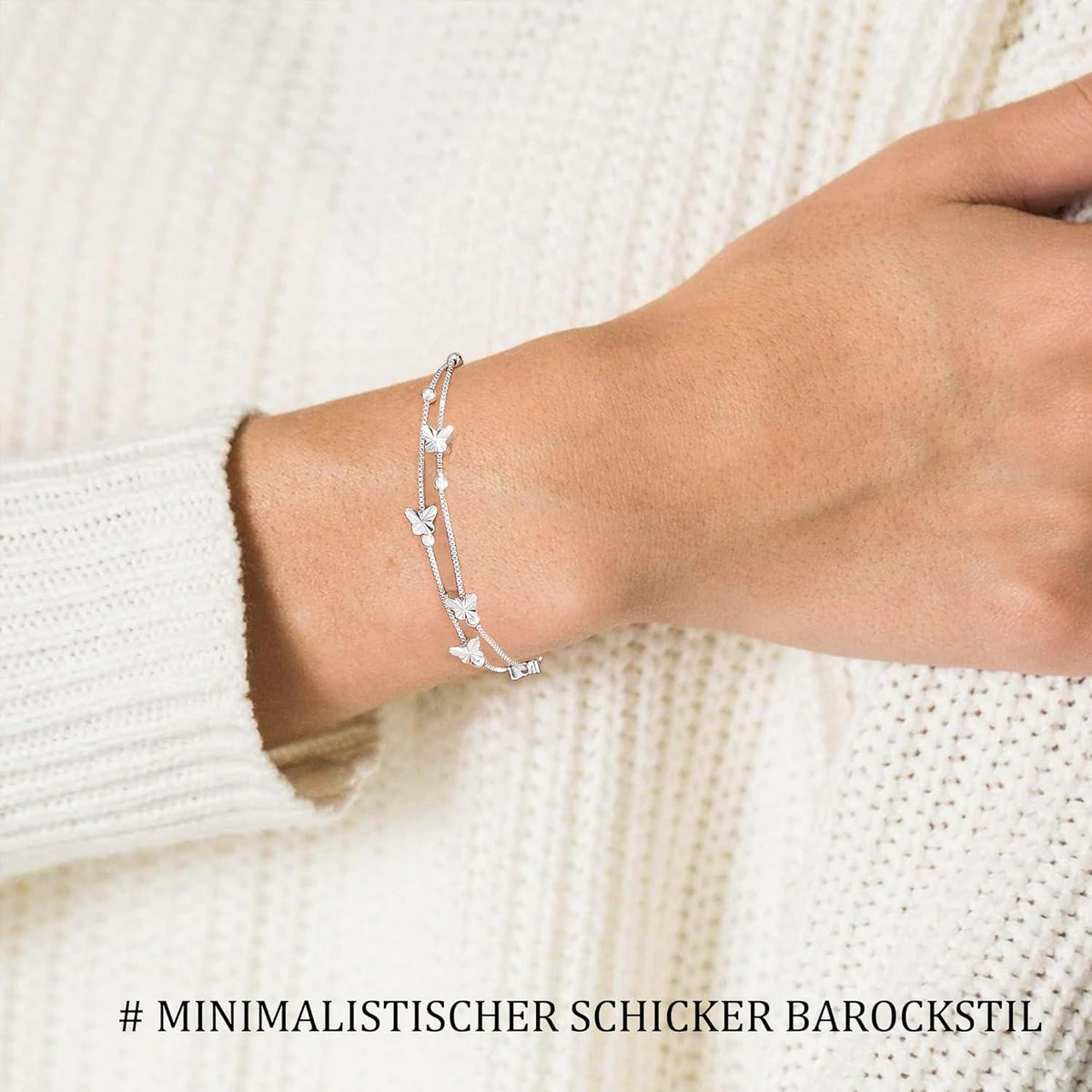 Schmetterlings Armband Damen Silber 925 Rosegold Perlen