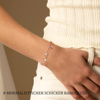 Silber Armband Damen Schmetterlinge mit Perlen, rosévergoldet