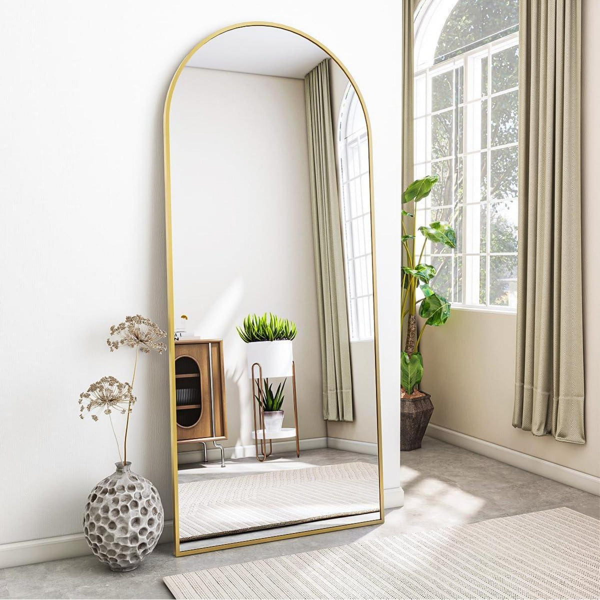 Ganzkörperspiegel Bogen Gold – Stand- & Wandspiegel 165x61cm