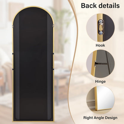 Ganzkörperspiegel Bogen 66x180cm Gold – Stand- & Wandspiegel