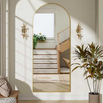 Ganzkörperspiegel Bogen 66x180cm Gold – Stand- & Wandspiegel