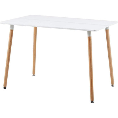 Rechteckiges Esszimmer-Set mit Tisch und 4 Stühlen | Weiß & Schwarz