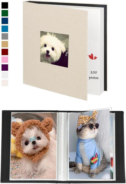 Mini Fotoalbum 4x6 Zoll 52 Taschen Leinen Kleines Album mit
