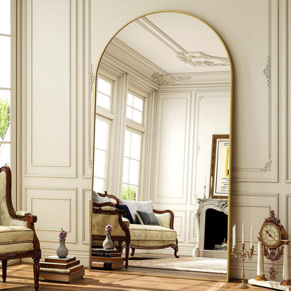 Ganzkörperspiegel Bogen 180cm Gold – Stand- & Wandspiegel
