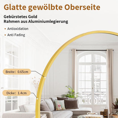Ganzkörperspiegel Bogen 180cm Gold – Stand- & Wandspiegel