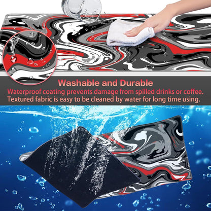 Großes Gaming Mauspad XL 800x300mm Vernähte Kanten Wasserdicht Anti-Rutsch