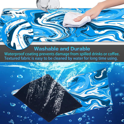 Gaming Mauspad XL 800x300mm Fluid Art großer Mauspad vernähte Kanten wasserfest