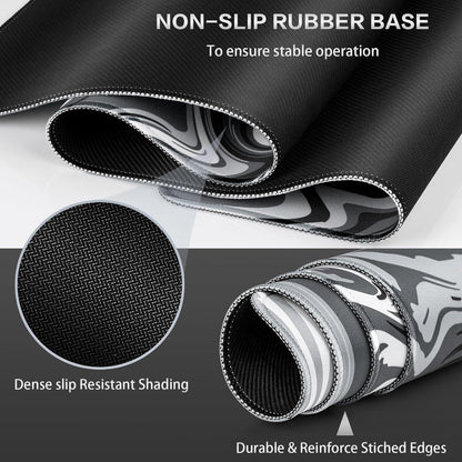 Abetcabe Gaming Mousepad XL 800x300mm Schwarz-Grau Fluid-Kunstdruck