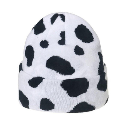 Wintermütze Damen Herren Leopardenmuster Strickmütze Grün