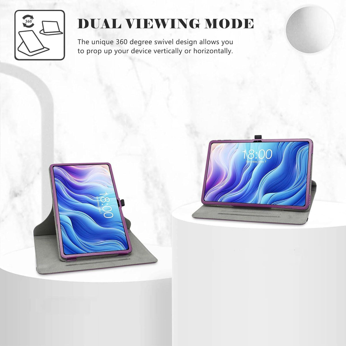Hülle für TECLAST T60 12 Zoll Tablet 360° Drehbar Violett