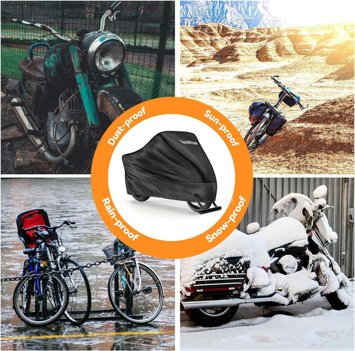 Fahrradabdeckung wasserdicht 210D Oxford 220x110x95cm Schwarz