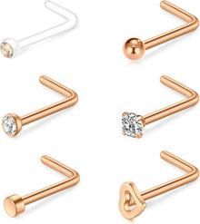 Nasenpiercing Set 20G 18G Chirurgenstahl Kristall Ring Silber Gold