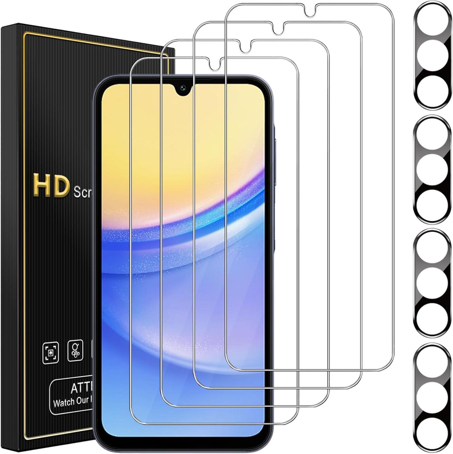 Panzer Schutz Glas Samsung Galaxy A15 4G 5G 4 Stück Schutzfolie