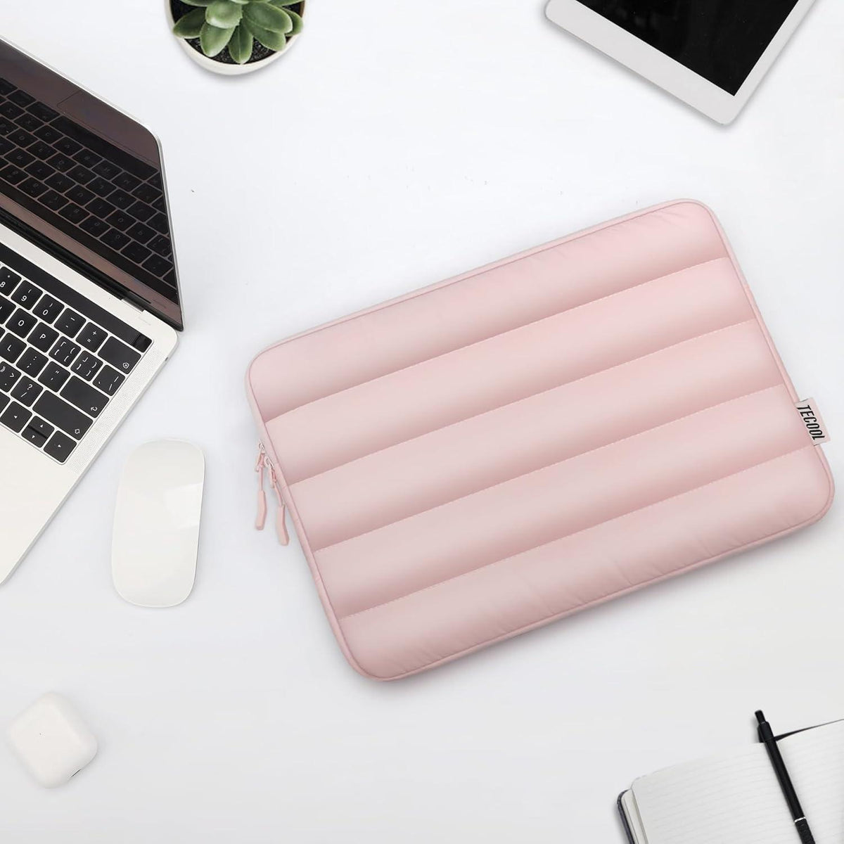 Gepolsterte Laptoptasche 15,6 Zoll, Rosa, Spritzfest