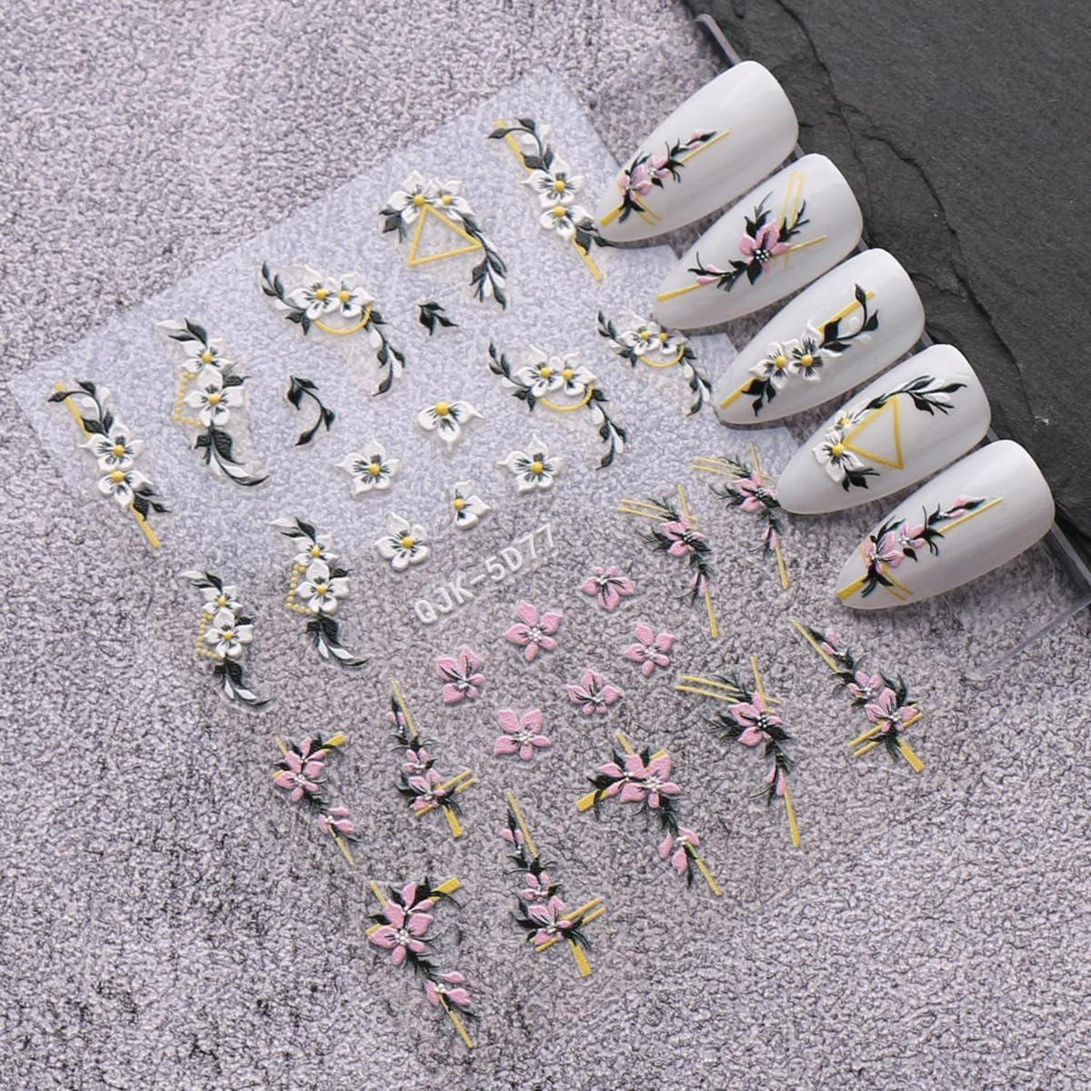 3D Nagelsticker Frühlingsblumen - Nail Art Aufkleber Set