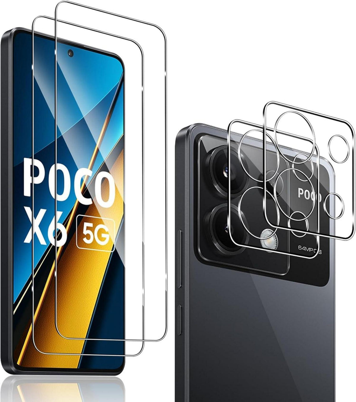 QULLOO Panzerglas Xiaomi Poco X6 5G Displayschutz 9H 4er Set